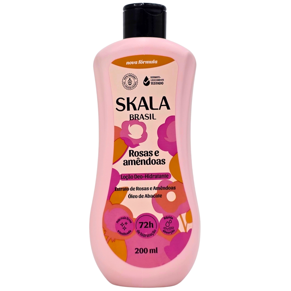Loção Hidratante Corporal Rosas e Amêndoas Vegano Skala 200ml