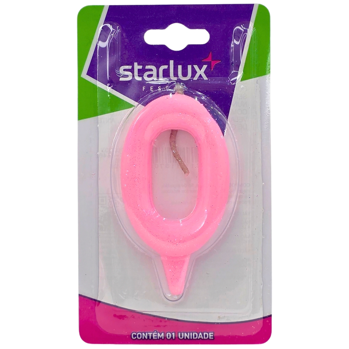 Vela Magic Candy Rosa N: 0 Starlux 1 Unidade RS-66402