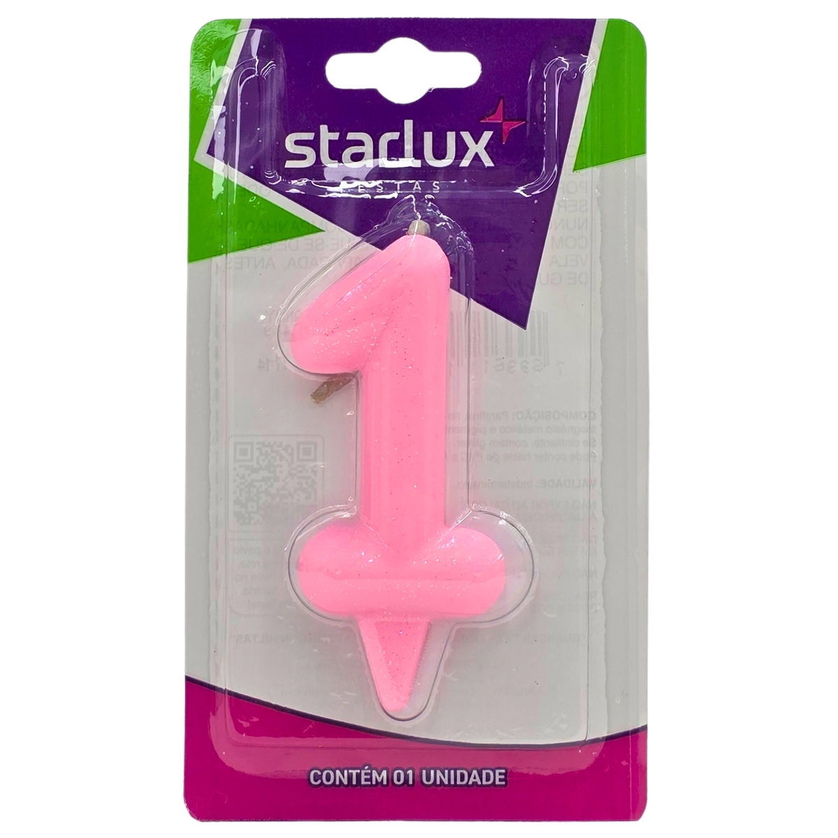 Vela Magic Candy Rosa N: 1 Starlux 1 Unidade RS-66449