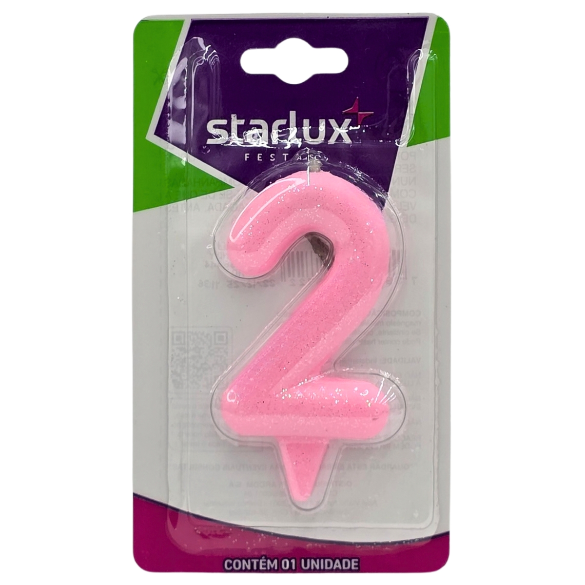 Vela Magic Candy Rosa N: 2 Starlux 1 Unidade RS-66444