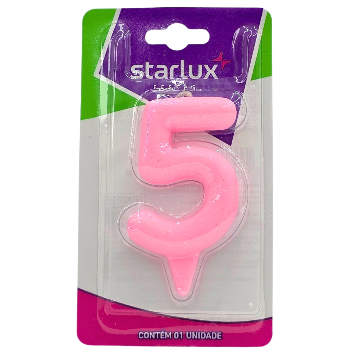 Vela Magic Candy Rosa N: 5 Starlux 1 Unidade RS-66790
