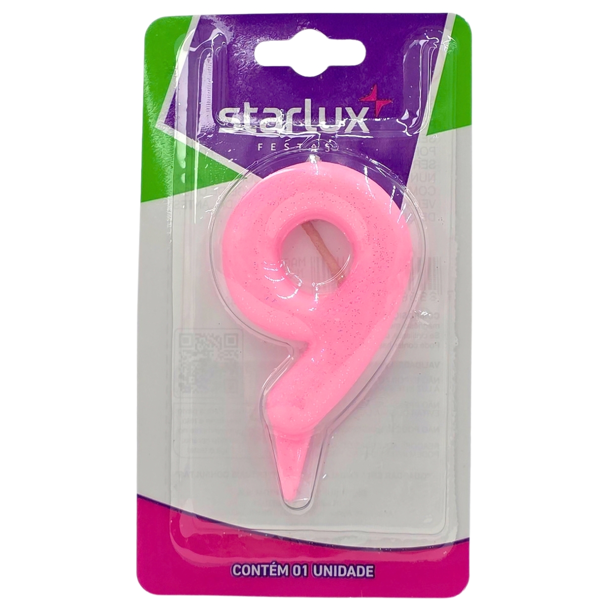 Vela Magic Candy Rosa N: 9 Starlux 1 Unidade RS-66886